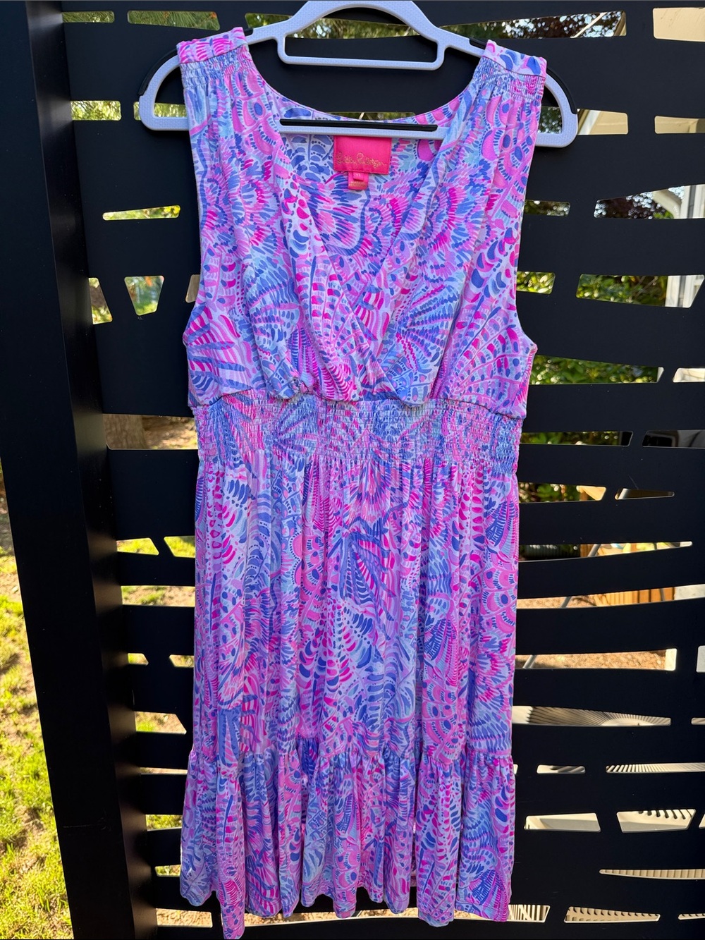Lilly Pulitzer Pink & Lavender Printed Sleeveless Dress Sz XL